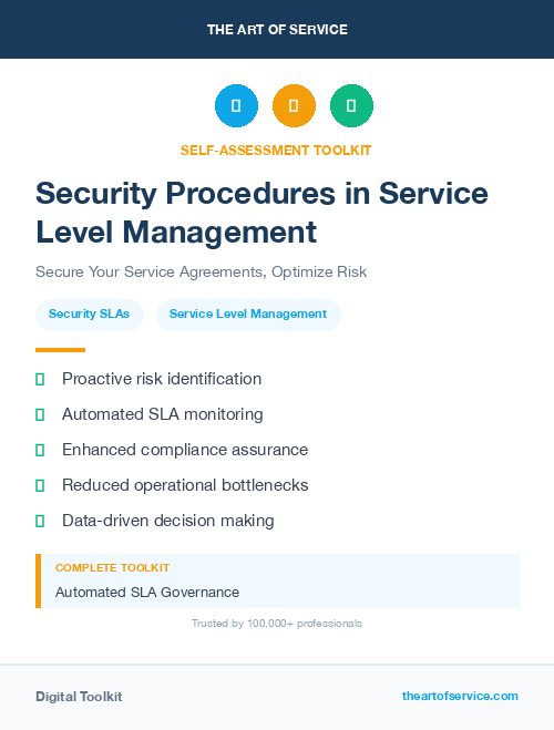 Security Procedures in Service Level Management
