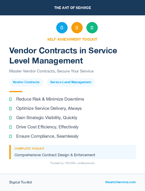 Vendor Contracts in Service Level Management