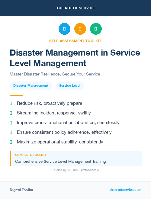 Disaster Management in Service Level Management