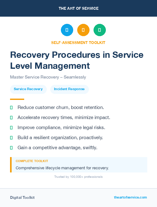 Recovery Procedures in Service Level Management