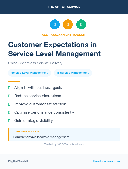 Customer Expectations in Service Level Management