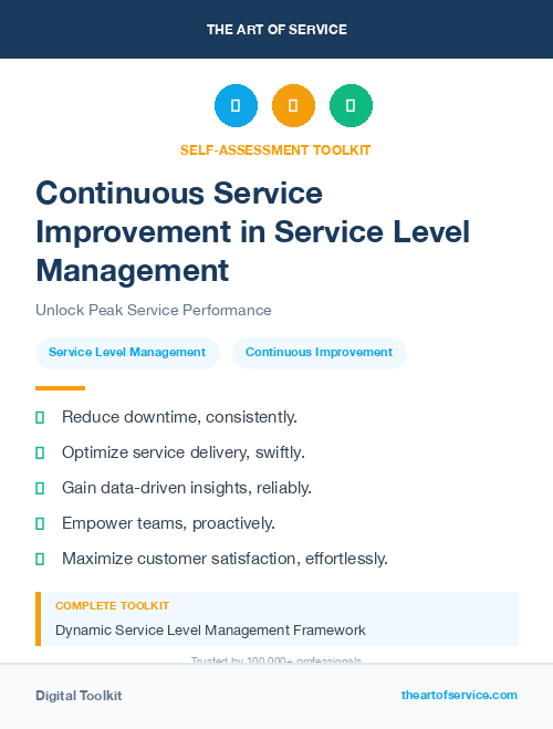 Continuous Service Improvement in Service Level Management