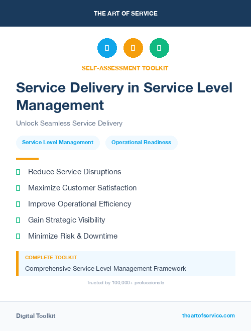 Service Delivery in Service Level Management