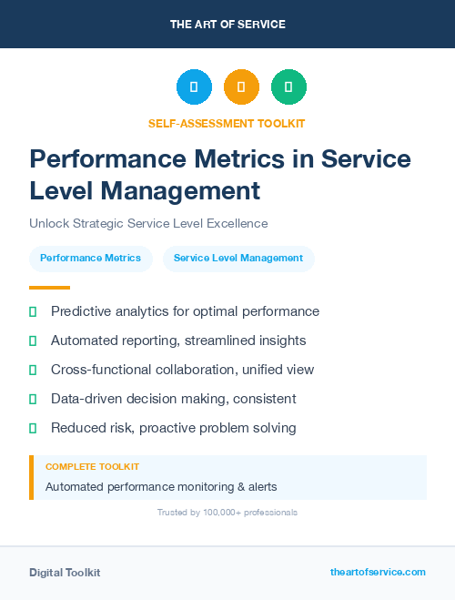 Performance Metrics in Service Level Management
