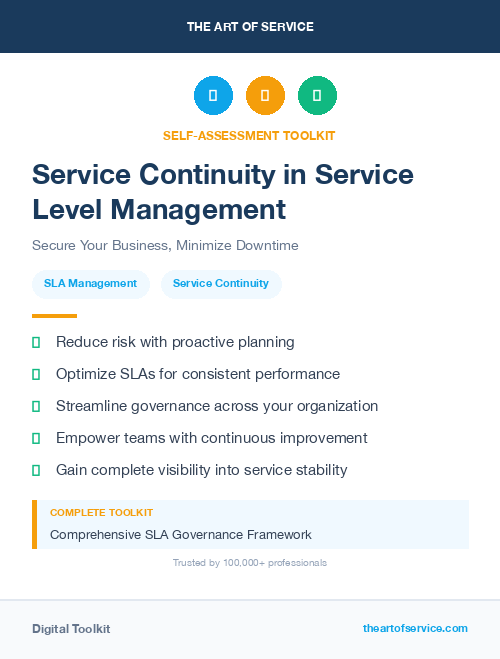 Service Continuity in Service Level Management