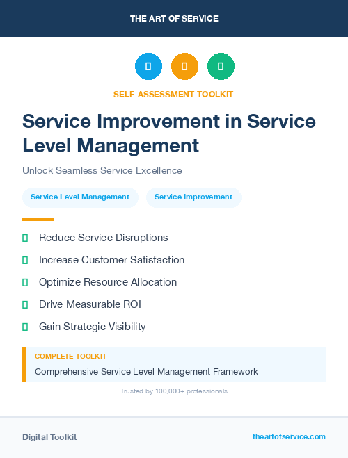 Service Improvement in Service Level Management