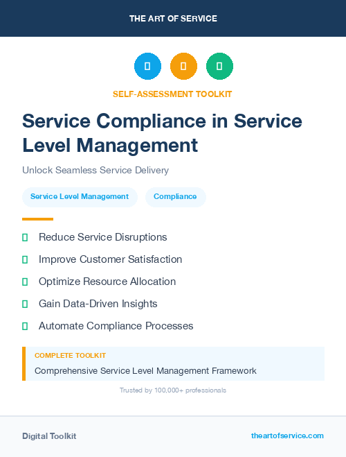 Service Compliance in Service Level Management