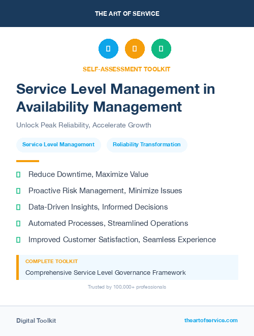 Service Level Management in Availability Management
