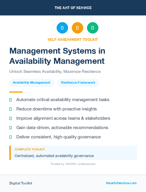 Management Systems in Availability Management