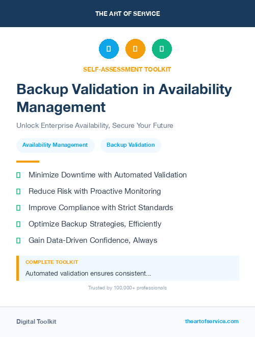 Backup Validation in Availability Management