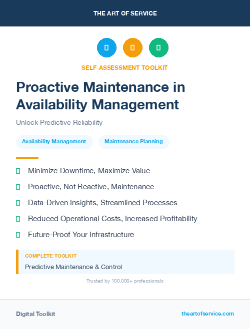 Proactive Maintenance in Availability Management