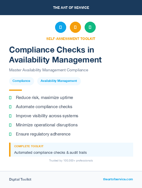 Compliance Checks in Availability Management
