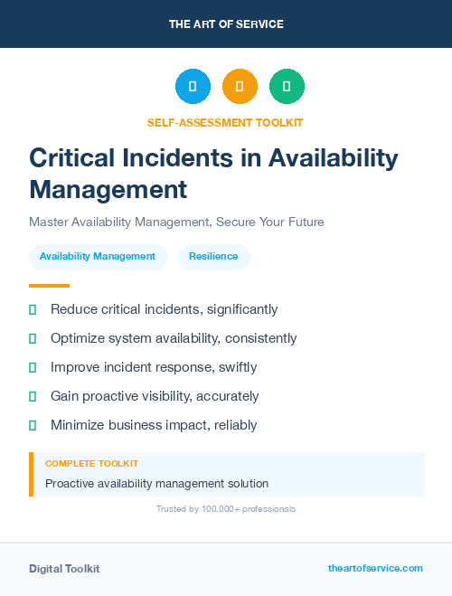 Critical Incidents in Availability Management