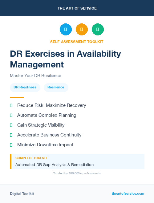 DR Exercises in Availability Management