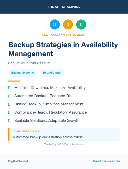Backup Strategies in Availability Management
