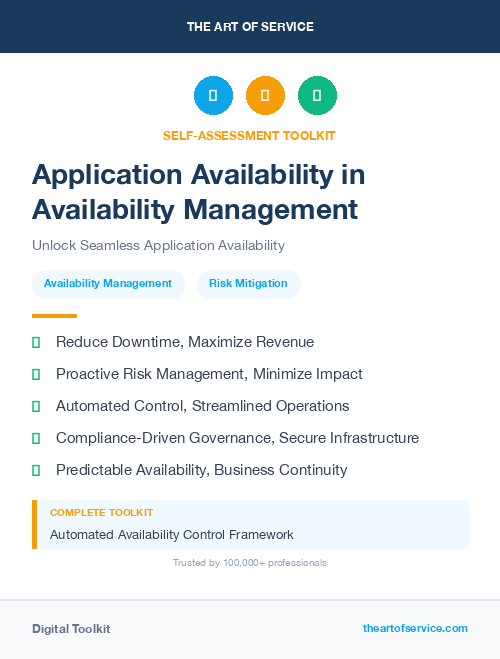 Application Availability in Availability Management