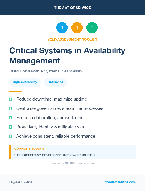 Critical Systems in Availability Management