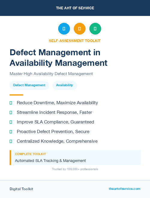 Defect Management in Availability Management