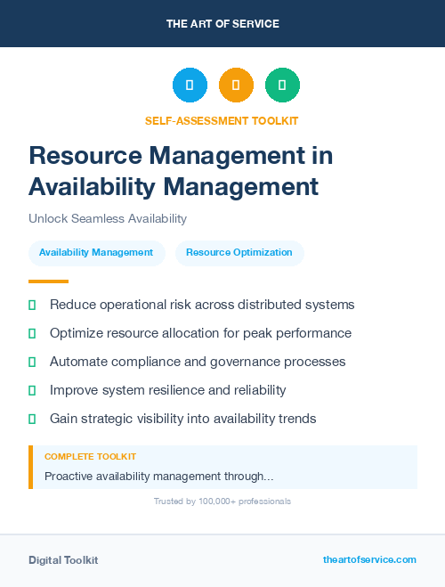 Resource Management in Availability Management