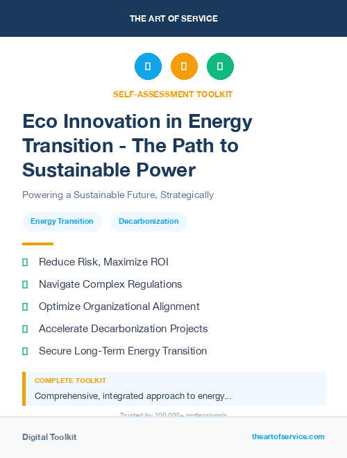 Eco Innovation in Energy Transition - The Path to Sustainable Power