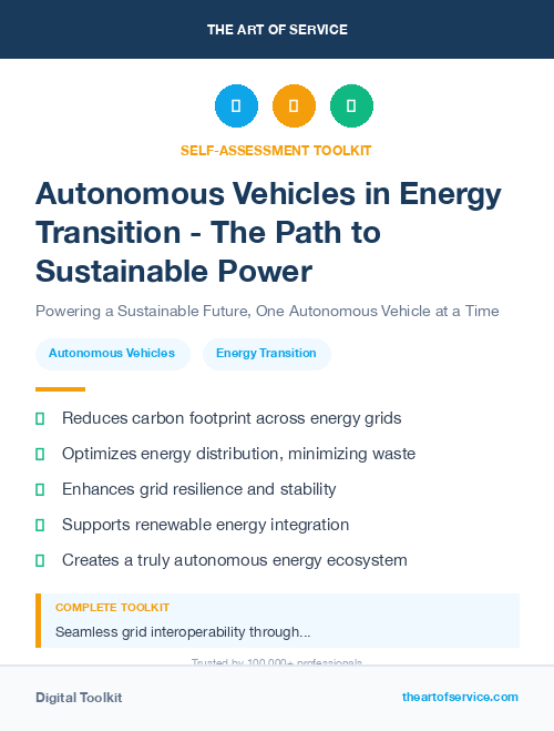 Autonomous Vehicles in Energy Transition - The Path to Sustainable Power