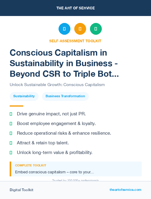 Conscious Capitalism in Sustainability in Business - Beyond CSR to Triple Bottom Line