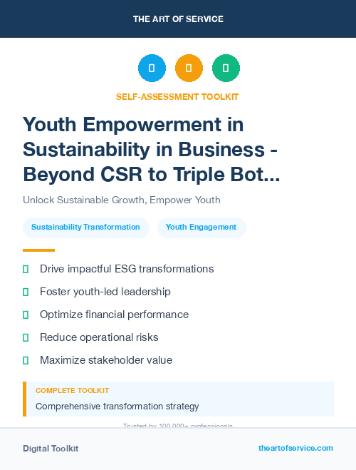 Youth Empowerment in Sustainability in Business - Beyond CSR to Triple Bottom Line