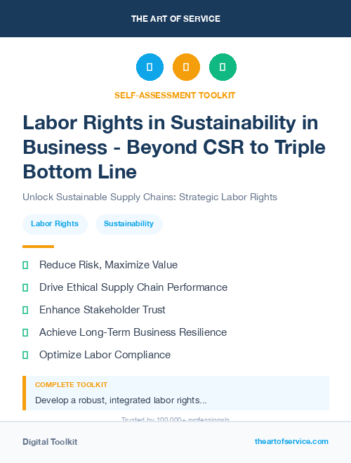 Labor Rights in Sustainability in Business - Beyond CSR to Triple Bottom Line