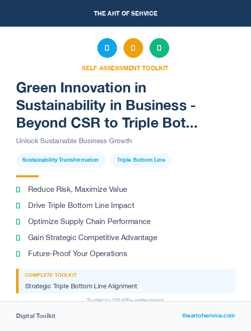 Green Innovation in Sustainability in Business - Beyond CSR to Triple Bottom Line