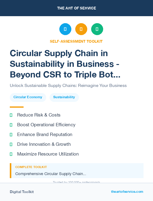 Circular Supply Chain in Sustainability in Business - Beyond CSR to Triple Bottom Line