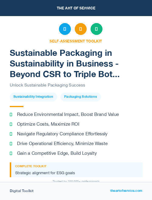 Sustainable Packaging in Sustainability in Business - Beyond CSR to Triple Bottom Line