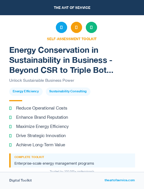Energy Conservation in Sustainability in Business - Beyond CSR to Triple Bottom Line