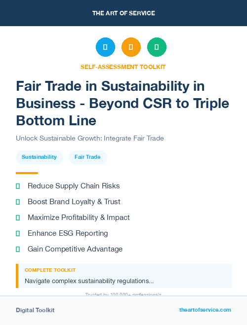 Fair Trade in Sustainability in Business - Beyond CSR to Triple Bottom Line