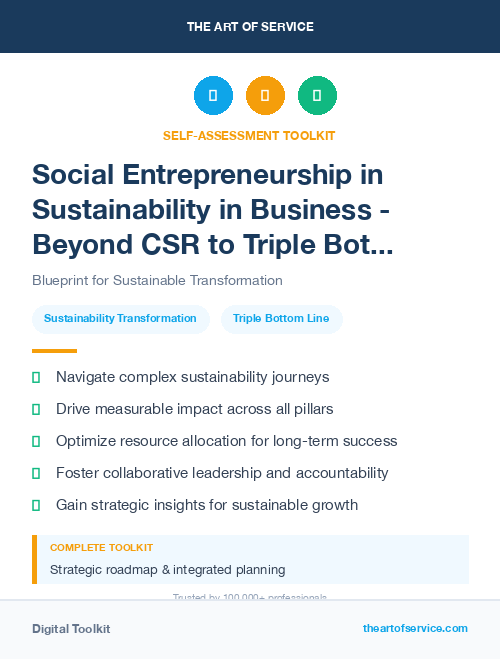 Social Entrepreneurship in Sustainability in Business - Beyond CSR to Triple Bottom Line