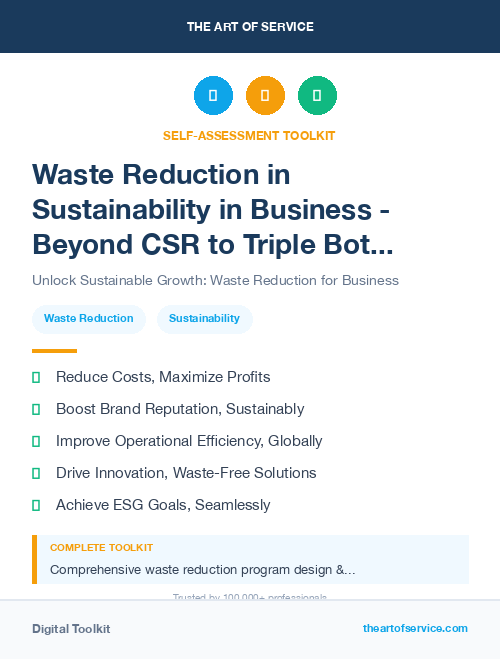 Waste Reduction in Sustainability in Business - Beyond CSR to Triple Bottom Line