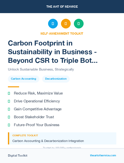 Carbon Footprint in Sustainability in Business - Beyond CSR to Triple Bottom Line