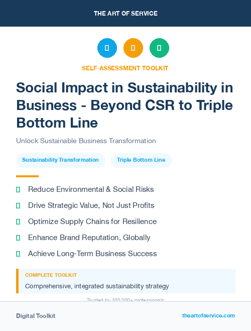 Social Impact in Sustainability in Business - Beyond CSR to Triple Bottom Line