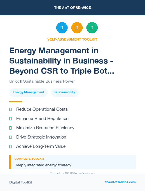Energy Management in Sustainability in Business - Beyond CSR to Triple Bottom Line
