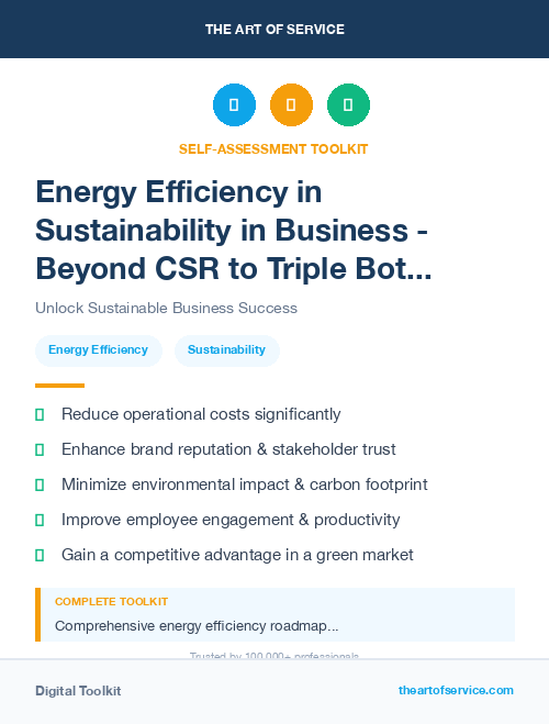 Energy Efficiency in Sustainability in Business - Beyond CSR to Triple Bottom Line