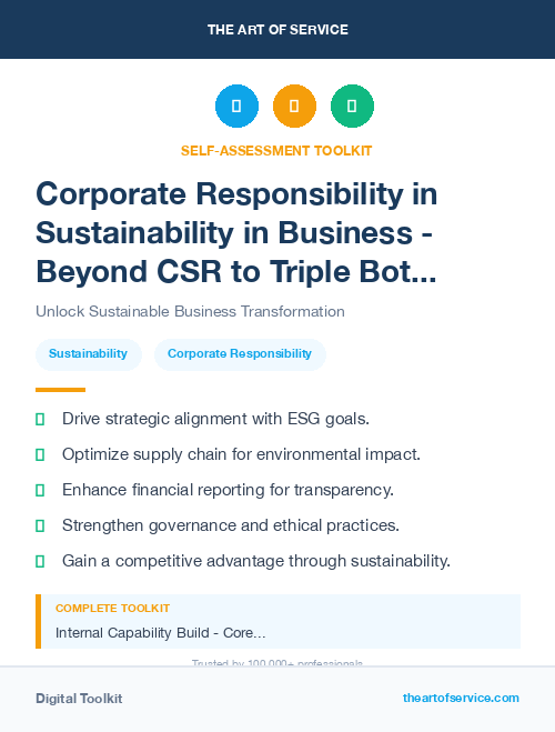 Corporate Responsibility in Sustainability in Business - Beyond CSR to Triple Bottom Line