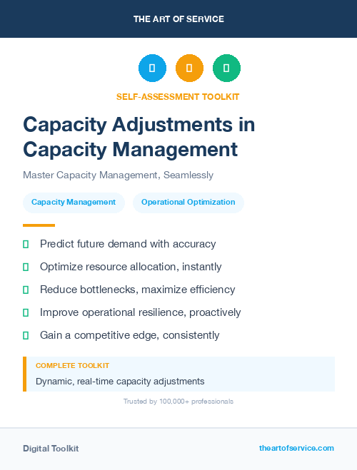 Capacity Adjustments in Capacity Management