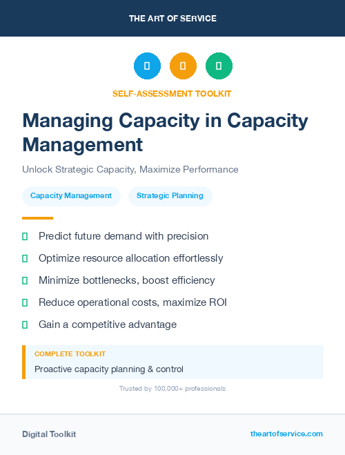 Managing Capacity in Capacity Management