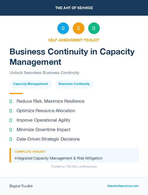 Business Continuity in Capacity Management