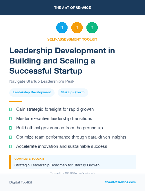 Leadership Development in Building and Scaling a Successful Startup