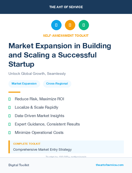 Market Expansion in Building and Scaling a Successful Startup
