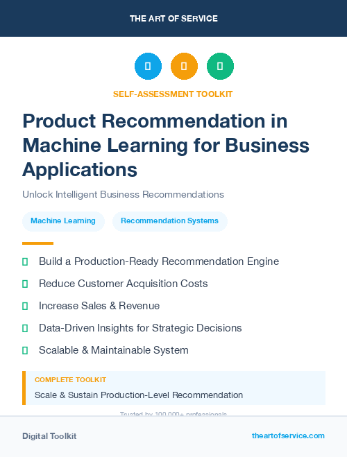 Product Recommendation in Machine Learning for Business Applications
