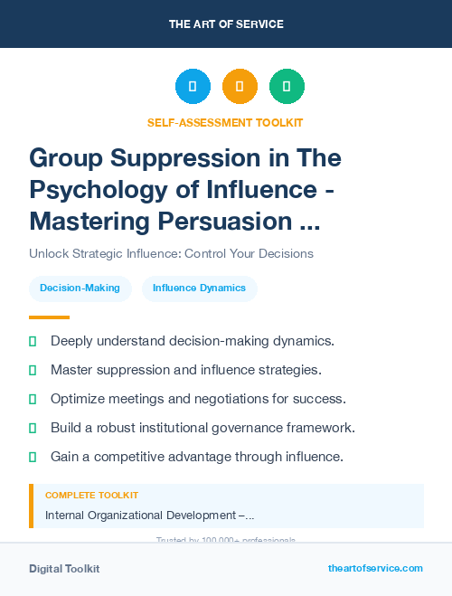 Group Suppression in The Psychology of Influence - Mastering Persuasion and Negotiation