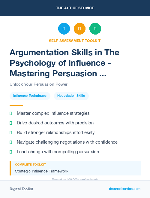 Argumentation Skills in The Psychology of Influence - Mastering Persuasion and Negotiation