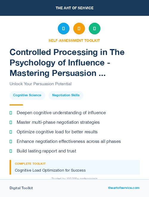 Controlled Processing in The Psychology of Influence - Mastering Persuasion and Negotiation