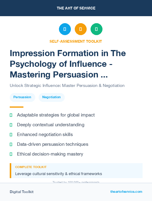 Impression Formation in The Psychology of Influence - Mastering Persuasion and Negotiation